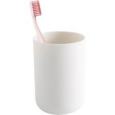 Reusable White Plastic Toothbrush Holder and Drinking Cup 300ml for Bathroom