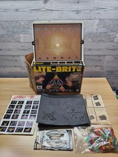 1981 HASBRO LITE BRITE W/OG BOX, PEGS, 15 PICTURE SHEETS AND 2 BULBS