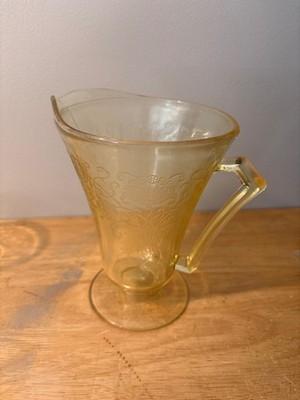 hazel atlas glass florentine poppy pitcher  yellow