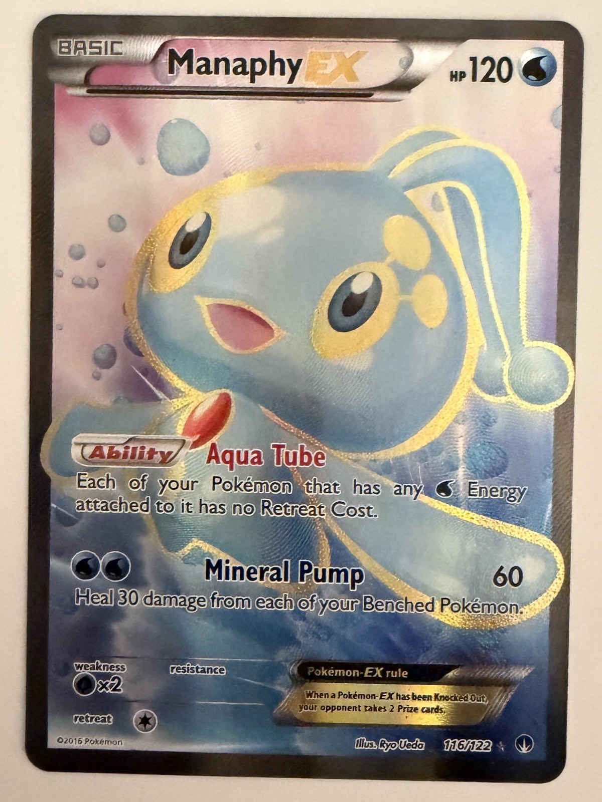 The Pokémon Company Manaphy EX 116/122 Full Art Holo Ultra Rare – Breakpoint EN