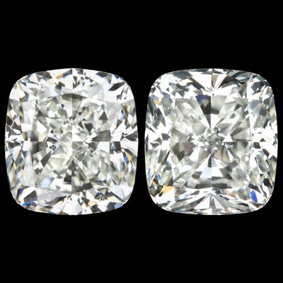 3 kt J SI2 GIA-ZERTIFIZIERTE DIAMANT OHRSTECKER POLSTERSCHLIFF LOSE NATÜRLICHES PAAR