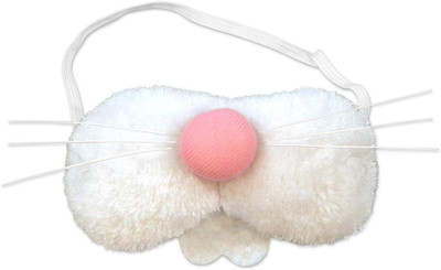 Plush Bunny Nose Costume Accessory   White Faux Fur with Pink Nose, Teeth, Whisk