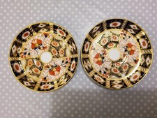 2 x Davenport Imari Porcelain Plates / Saucers, 13.5 cm, 2614, Gilded, 19c, Pair