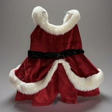 Build A Bear Holiday Dress Santa Mrs Claus Dress Red Black White Christmas