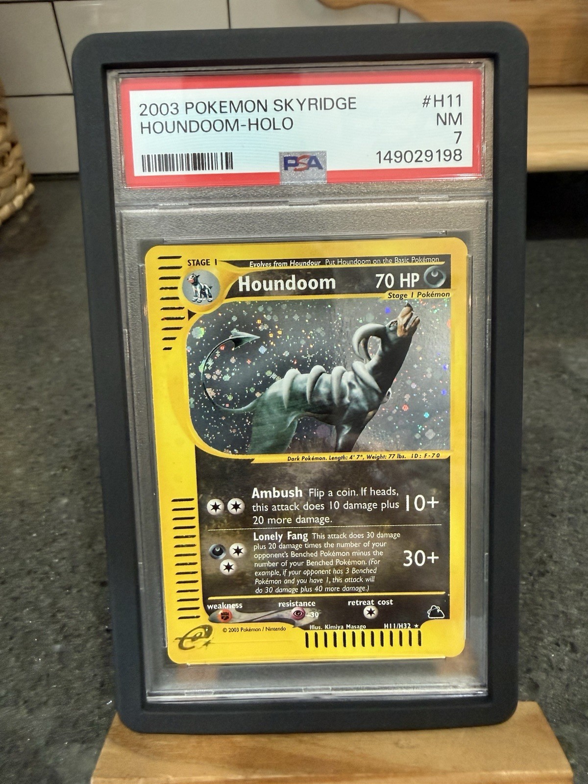 2003 Pokémon Skyridge Houndoom Holo #H11 PSA 7 New Cert Partial Swirl