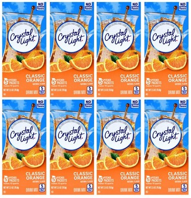 8 10-Quart Boxes Crystal Light Classic Orange Drink Mix | eBay