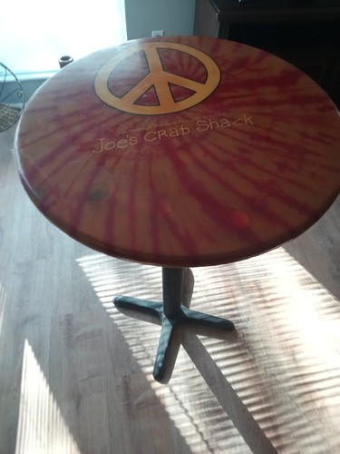 Vintage Joe's Crab Shack Restaurant Bar Table 40 Inches Height 32 Inches Width