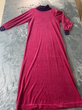 Vintage 80s Barbara Winters For Periphery Women Small Magenta House Dress Tunic