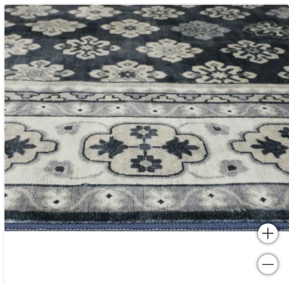 Wyatt & Ash, 5'3" x 7'5" "Beatrice" Washable Indoor Area Rug | Navy - Image 4 of 4