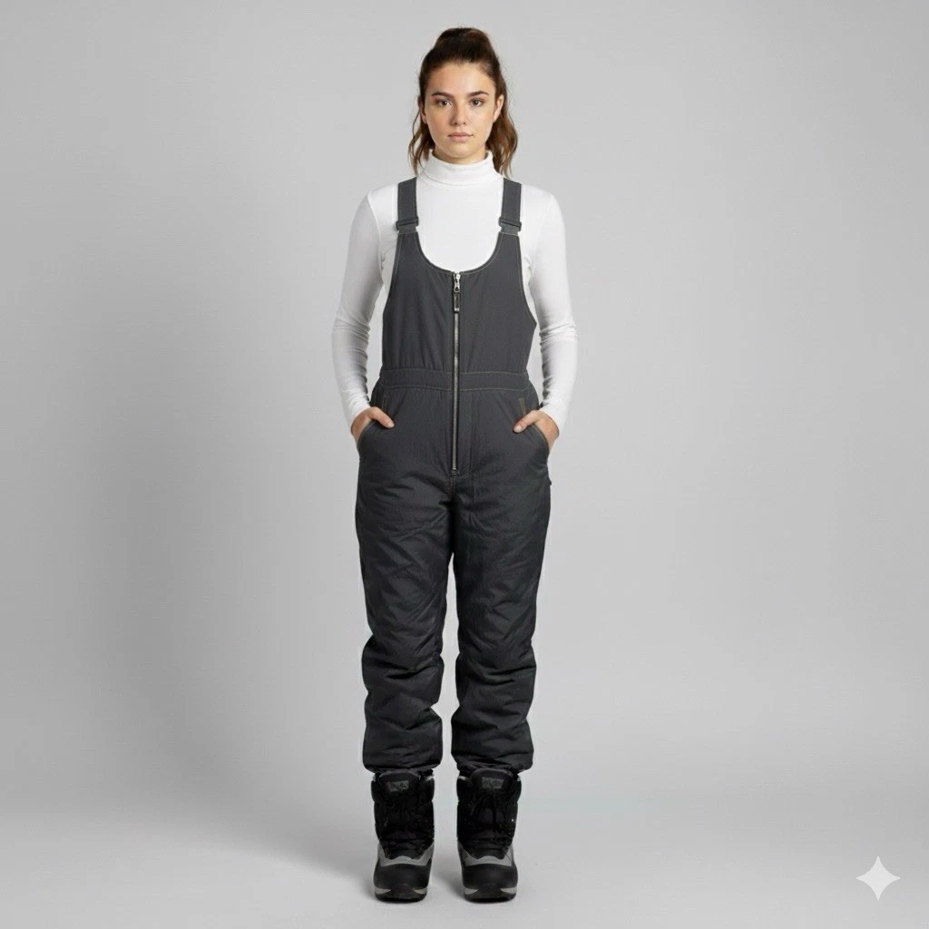 Vintage 80s Black Insulated Ski Pants Bib Overalls - Small
Opens in a new window or tab