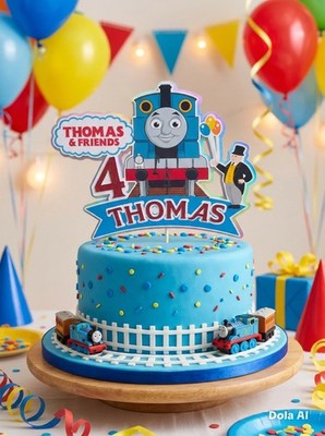 Von Thomas und Freunden inspirierter personalisierter individueller Tortenaufleger