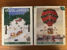 Lot of 2 NYPC Christmas Holiday Puzzles House & Garden Winter 500 Pieces