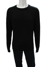 J Crew Mens Pullover Sweater Black 100 Cotton Crew Neck Long Sleeve Size L