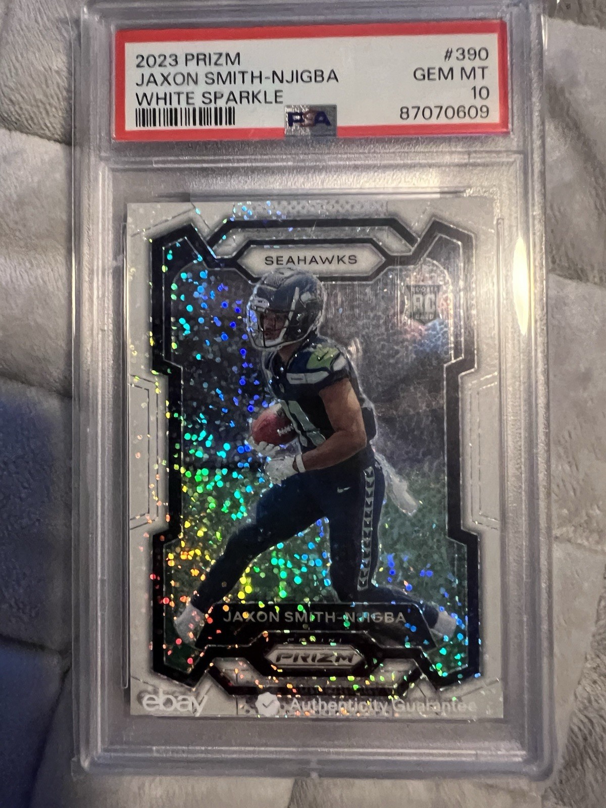 2023 Panini Prizm Jaxon Smith-Njigba White Sparkle Rookie #390 PSA 10!! RARE🔥📈