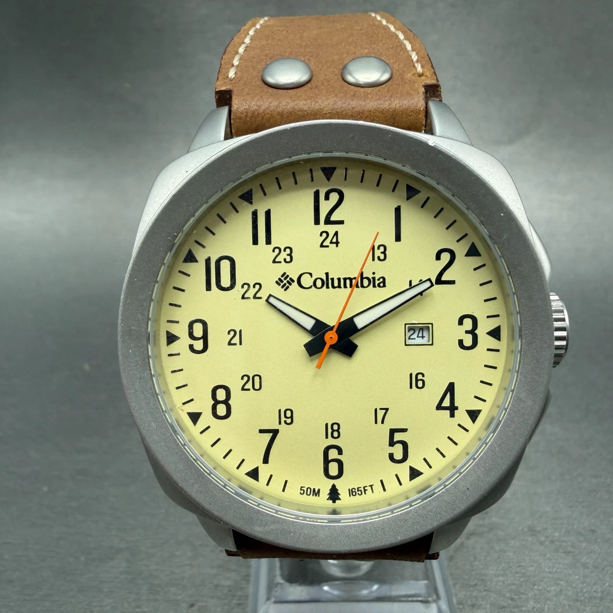 Columbia Quarts watch leather band. 300ft water resistance. EUC like new Columbia Men Quartz Wristwatches for sale | eBay main image 3