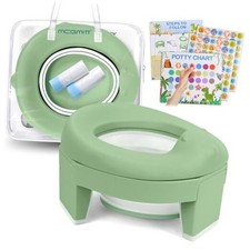 Portable Potty for Kids Travel - Foldable Training Toilet Chair for Green