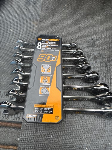 GearWrench 86695-06 SAE 90-Tooth Combination Ratcheting Wrench Tool Set ...