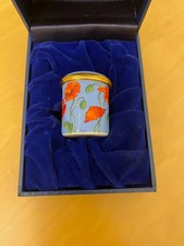 Halcyon Days Enamels Emaille Dose Mohnblumen Design mit Originalbox