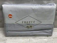 Frette Flying King Duvet Cover White / Light Sky Blue Color New