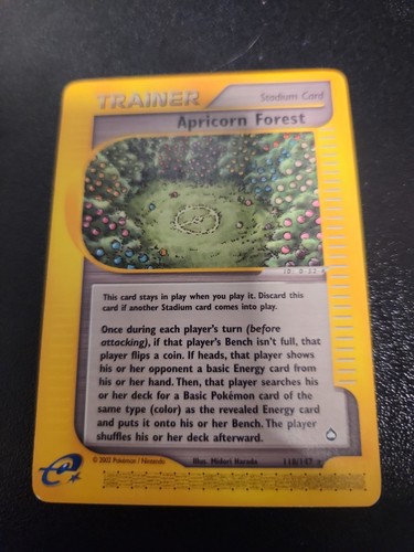 Pokémon TCG Apricorn Forest Aquapolis Rare Regular 118/147 English Trainer LP