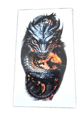 Dragon Fire Temporary Waterproof Tattoo 4 Inch Dragon Flame Body Art Gothic