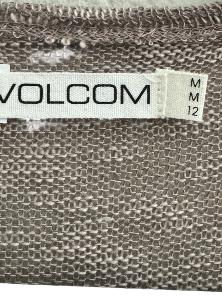 NWT Volcom Women Medium Open Cardigan Sweater Wrap Taupe Sheer Lightweight #4686 - Image 2 of 4