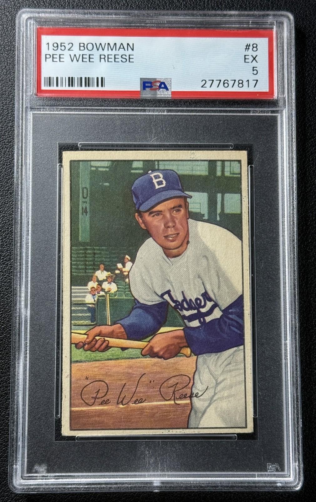 PEE WEE REESE PSA 5 1952 BOWMAN BASEBALL #8 VINTAGE DODGERS 7817