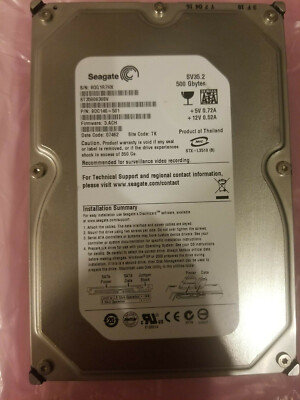 Seagate ST3500630SV PN 9DC146-501 FW 3.ACH TK 9QG 500GB SATA 3.5'' HD DC 07462
