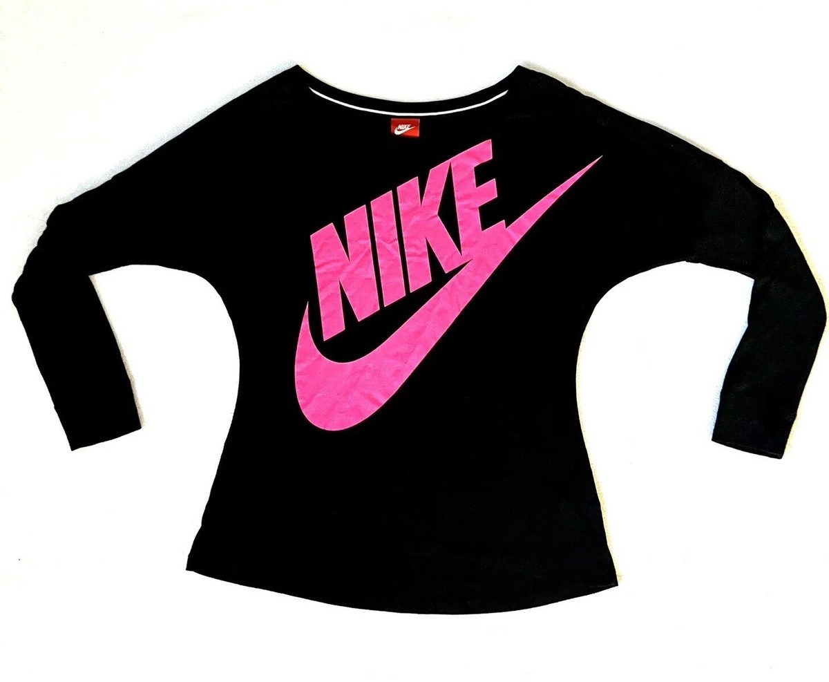 Vtg Red Tag NIKE Shirt Women's Size Small Scoop Neck Long Sleeve
