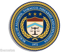 ATF SEAL ALCOHOL HELMET TOOLBOX TOBACCO FIREARMS 4" DECAL STICKER MADE IN USA
