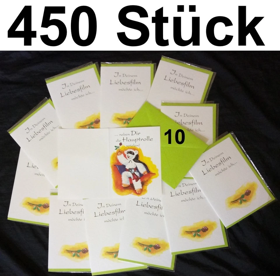 450 Cartes Postales Neuf Enveloppe Bobbl Étoiles Amour Amitié Avec - Photo 1/1