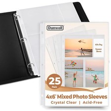 Photo Album Refill Pages 4x6 Mixed Format 25 Pack For 150 Photos 3ring Binder