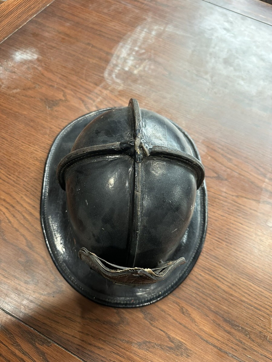 Vintage Cairns Leather Fire Helmet Upper Greenwood Lake NJ. West