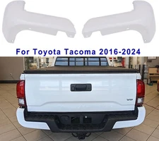 Rear Bumper End Cap WHITE W/O Sensor Hole Set Pair For Toyota Tacoma 2016-2023