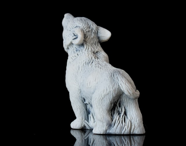 Gray Stone MARBLE " WOLF HOWLING " Wildlife FIGURINE, STATUE eBay