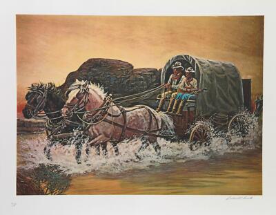 Rockwell Smith, Cowboys Duet Home On The Range, Lithograph, signed and numbered