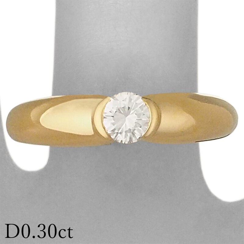 Cartier Sherry 1P Diamond Ring 0.30Ct K18 Yellow Gold US Cartier Sherry 1P Diamond Ring 0.30Ct K18 Yellow Gold US