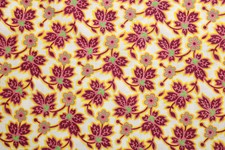 Flower, Leaf Vine Fabric with Yellow Outlines. One Yard x 35" factory . RB-207