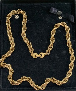 monet chain gold tone heavy necklace