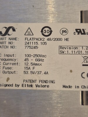 Eltek Flatpack2 48/2000 HE high efficiency power supply modul