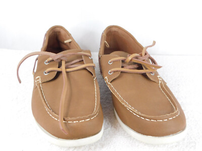 Old Navy Brown Boat Shoe Leather Ties Size 11 - Main Image