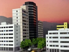 Diorama 1/300 High Rise Office Building Model Set City Layout House Scene Model