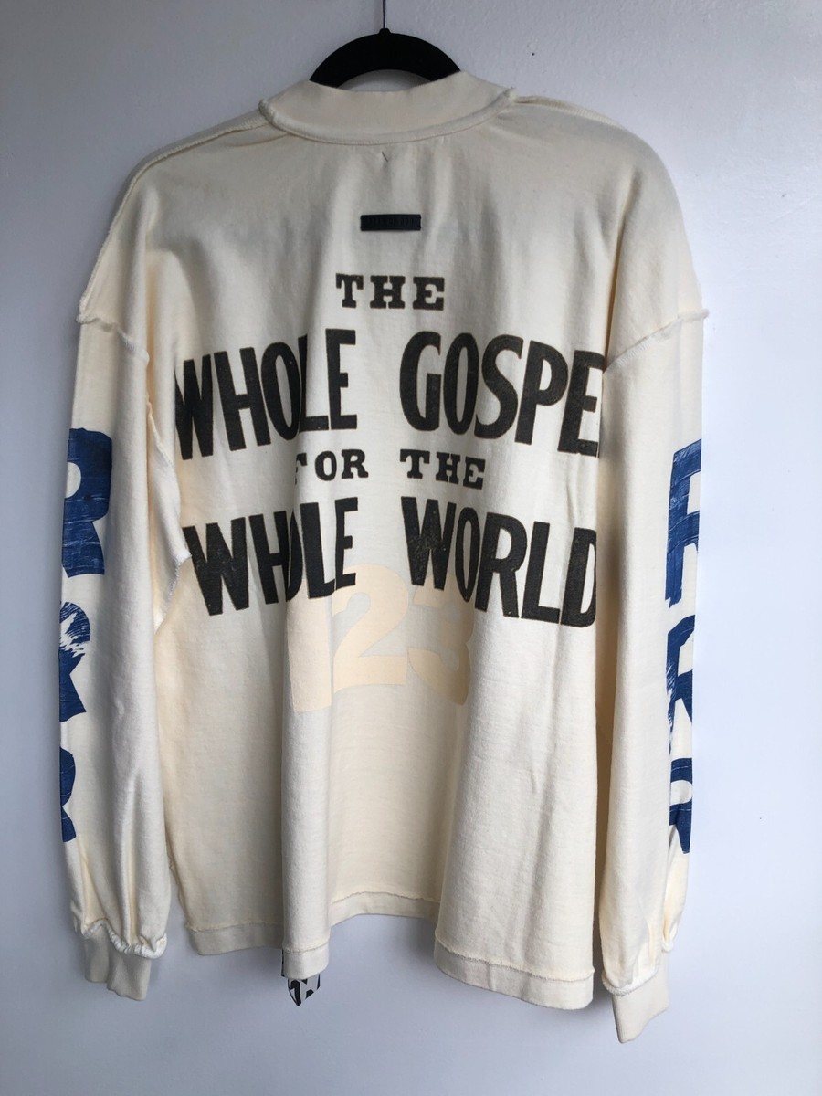 FEAR OF GOD X RRR 123 Mens Art Basel Cream Blue Graphic Print