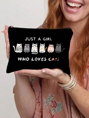 1pc Black Cat Makeup Bags For Women, Cute Cat Themed Gifts For Girls, Cat Lover