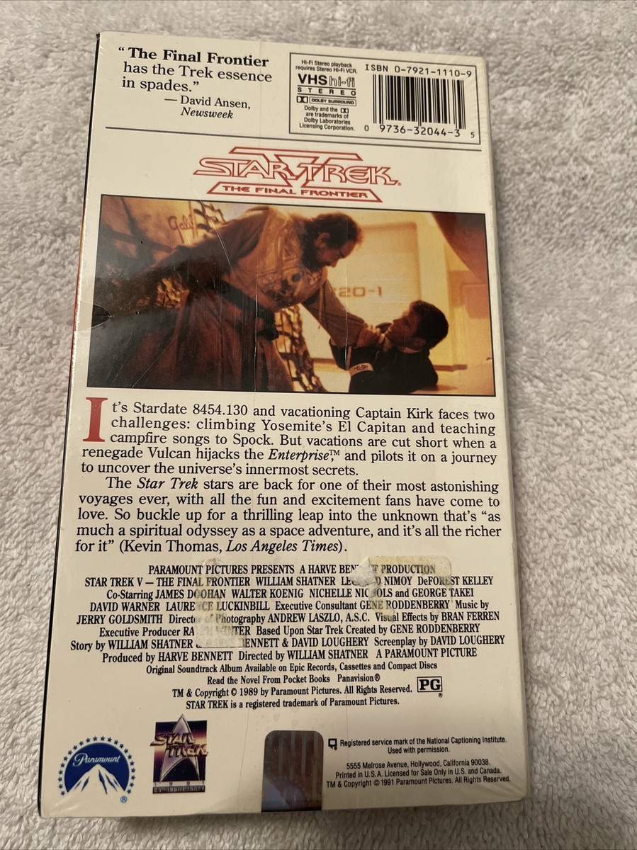 Star Trek V The Final Frontier VHS Tape RARE Hi Fi 32044 Paramount