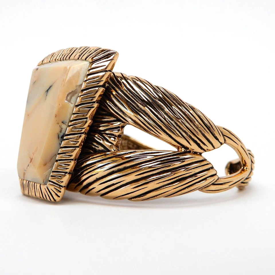 Brazalete grande Barse ágata tono dorado, 63 gramos Foto 4 de 4