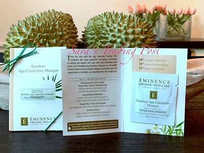 6 Eminence BAMBOO Age Corrective MASQUE MASK Card Samples 3g/.1oz ea + Bonus  