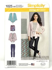 Simplicity 1025 Girls Knit Top Skirt Leggings Sewing Pattern Size 8-16 Uncut