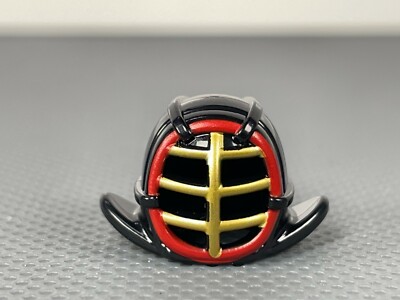 LEGO Minifigure Helmet Black Ninjago Kendo Gold Grille Mask Red