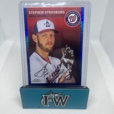 2023 Topps Chrome Platinum Stephen Strasburg #328 Blue Prism Refractor
